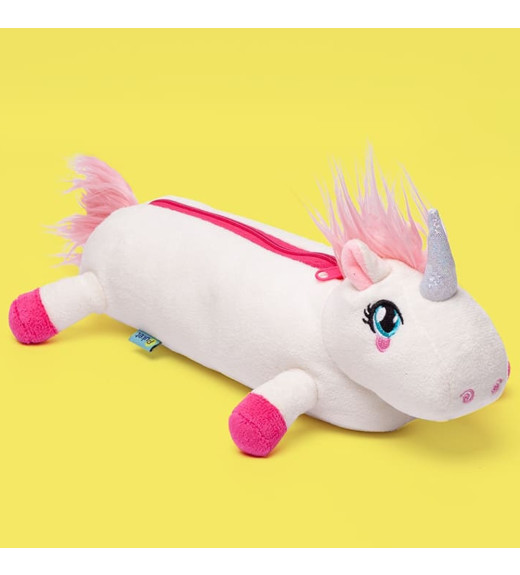 Estojo Escolar Pelúcia Puket Unicórnio Branco - 050401439