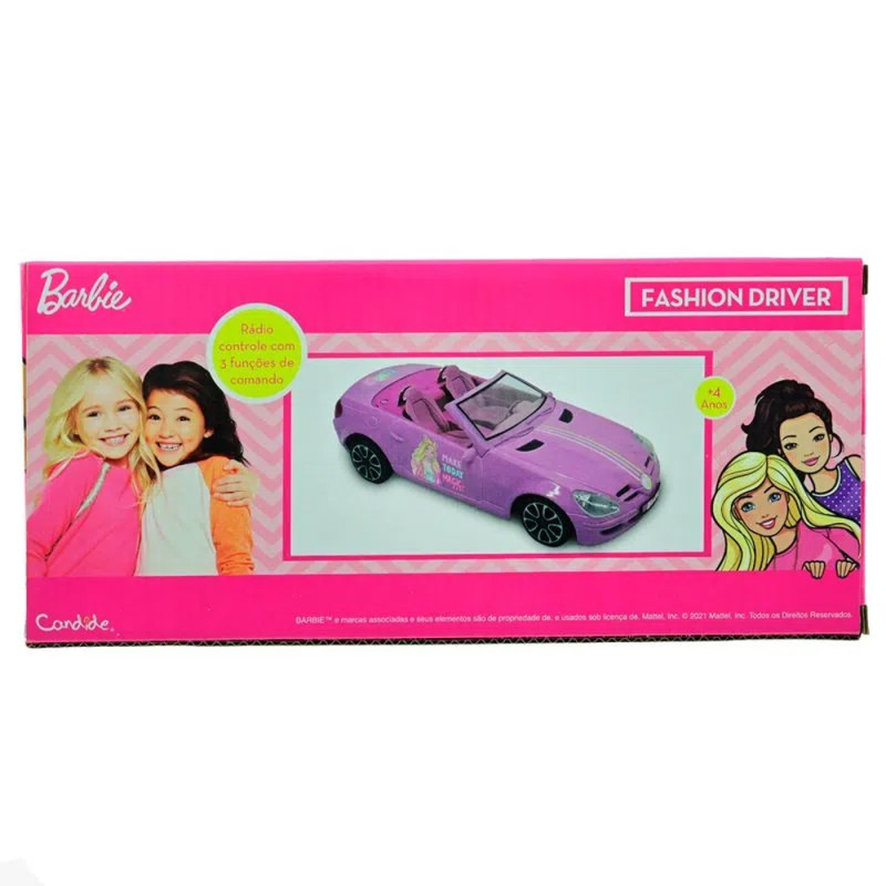 Carrinho de Controle Remoto Barbie Deluxe Car - Candide