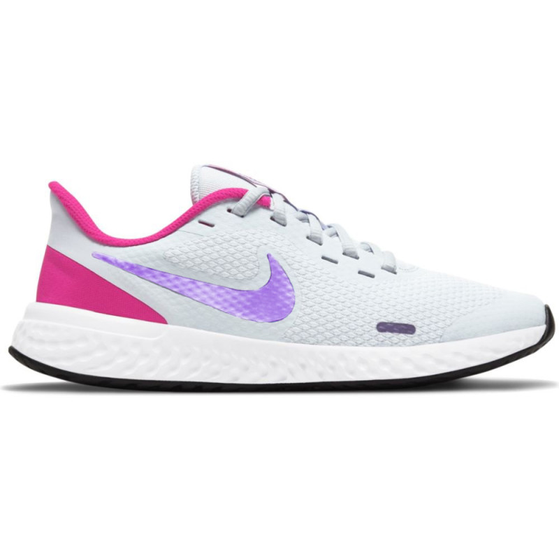 T nis Nike Revolution 5 GS Branco e Pink BQ5671 018 Lala Lipe