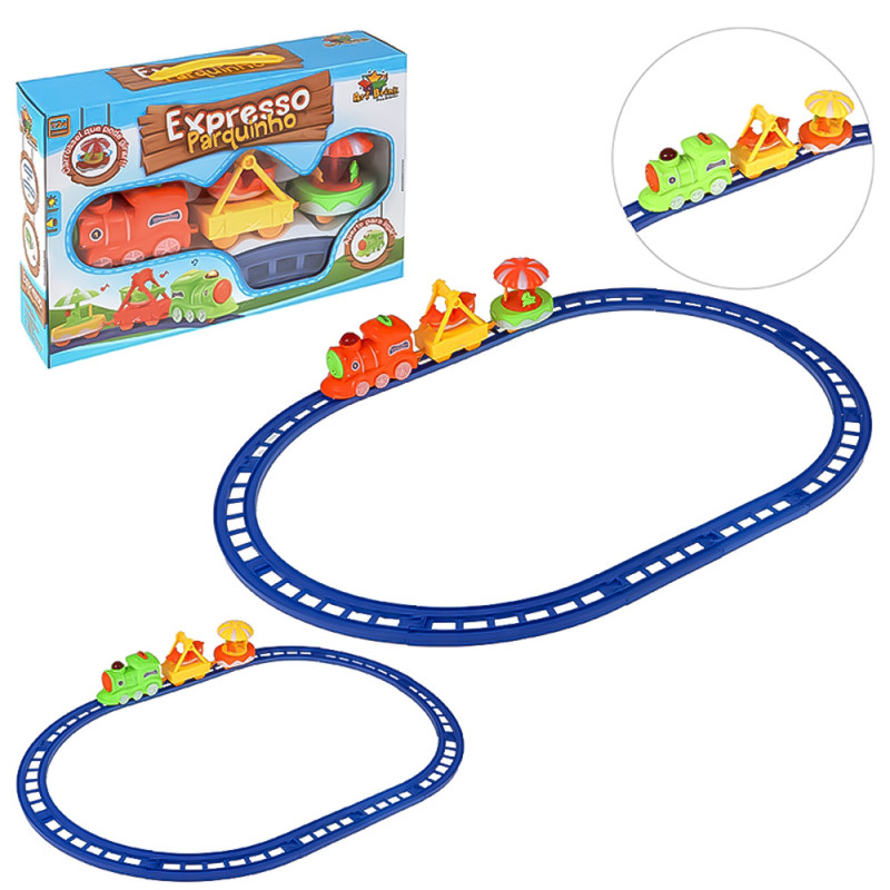 Trem Infantil de Brinquedo Locomotiva Expressa Com Trilhos Art Brink - Vou  Comprar