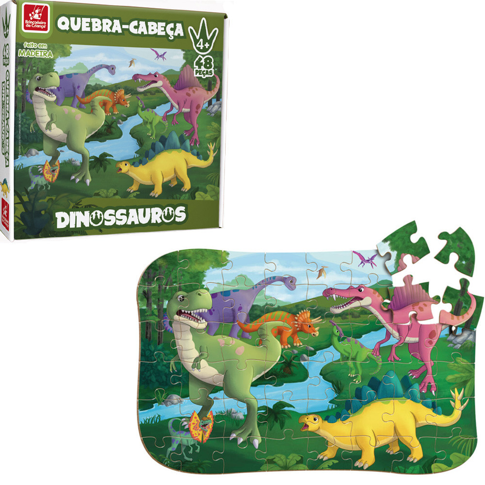 Quebra-cabeça grandão Dinossauros 48 peças - Importados Lili