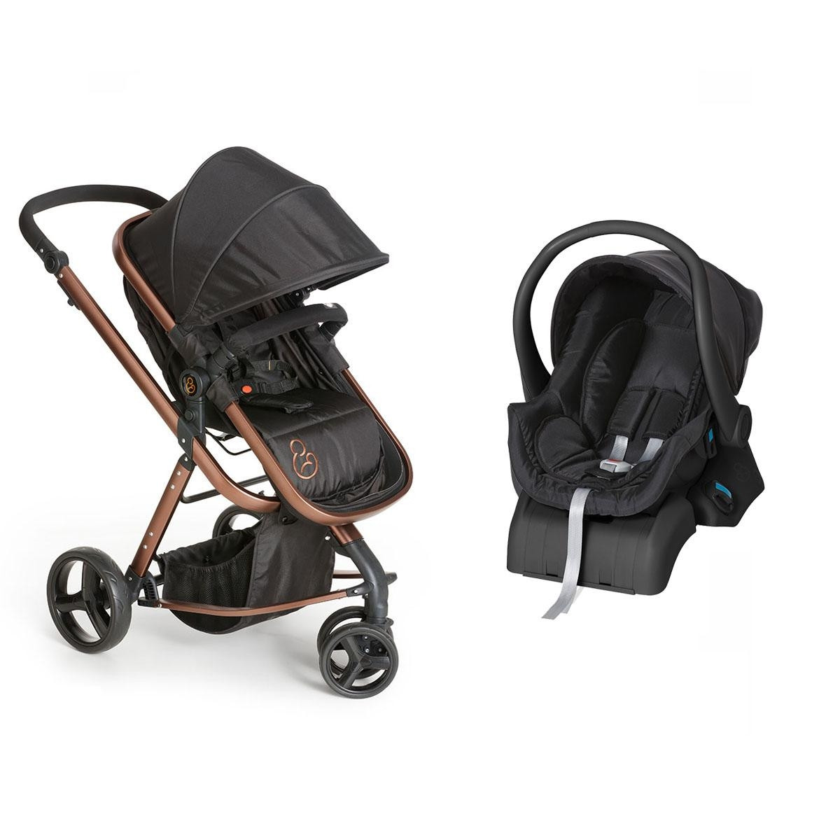 Carrinho de Bebê Travel System Galzerano Tessy + Base Preto (1045+8181+8185)