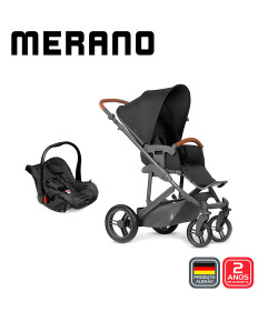 Carrinho de Bebê ABC Design Merano Woven Black (com Shopping Bag)