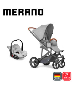 Carrinho de Bebê Travel System ABC Design Merano Woven Grey (com Shopping Bag)