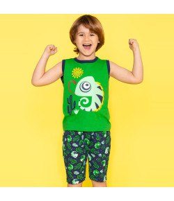 Pijama Regata Puket Camaleão Kids Verde 