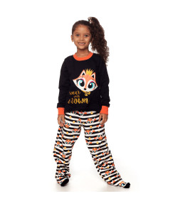 Pijama Moletom Kids Puket Raposa Preto INV19 - 030401995