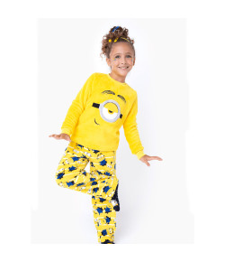 Pijama Manga Longa Menina Teen Soft Minions Puket Amarelo