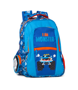 Mochila Escolar Puket Monster Car Azul V20 - 050401783