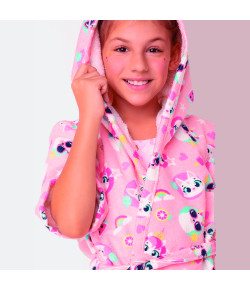 Roupão Multibichos Teen Menina Puket V21 Rosa | Tamanho: 10-12 anos 