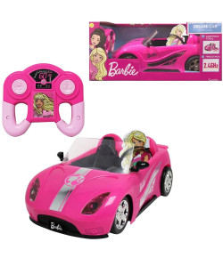Carro de Controle Remoto Barbie Deluxe Car com Farol Rosa