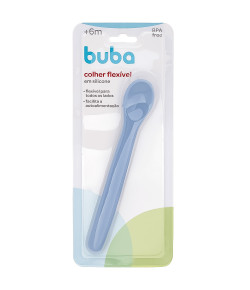 Colher Flexível em Silicone Buba Azul 18784 6M+