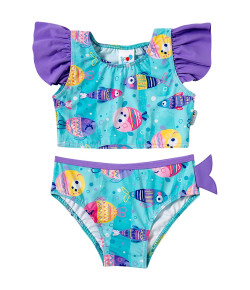 Bíquini Top e Calcinha Peixes Kids Tip Top Turquesa