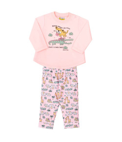 Conjunto Baby Casaco e Calça Moletom Jaca Lelé Rosa Tamanho G