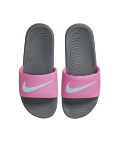 Chinelo Nike Kawa Slide (GS/PS) Rosa e Branco 