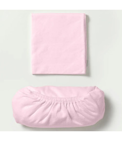 Jogo Lençol + Fronha Para Mini Berço Hug Rosa Magia