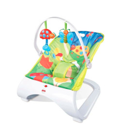 Cadeira de Descanso Bebê Acolchoada Com Vibração, Som e Base Curva Azul 
