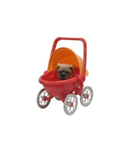 Bebe Canino Infantil Dia De Passeio Divertido 5517 Roma Brinquedos Carrinho Vermelho