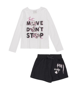 Conjunto Blusa Manga Longa e Short Momi 