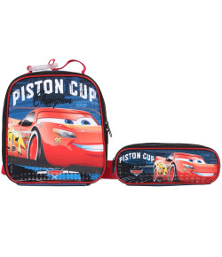 Kit Escolar Lancheira + Estojo Duplo Dermiwil Carros Piston Cup (51810+51813)