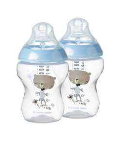 Kit 2 Mamadeiras Tommee Tippee Close To Nature 260ml Azul 0m+