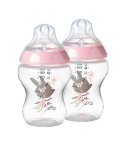 Kit 2 Mamadeiras Tommee Tippee Close To Nature 260ml Rosa 0m+