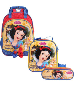 Kit Escolar Mochila + Lancheira + Estojo Dermiwil Branca de Neve (51800+51801+51802)