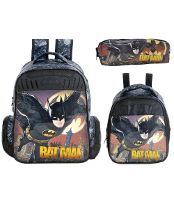 Kit Escolar Mochila 16 + Lancheira + Estojo Xeryus Batman Gothan Guardian (7592+7594+7596)