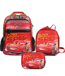 Kit Escolar Mochila G + Lancheira + Estojo Luxo Dermiwil Carros I Am Speed (51828+51829+51830)