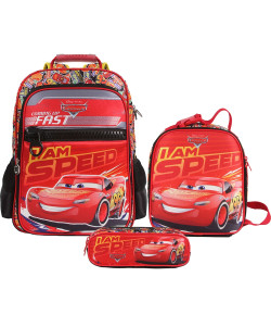 Kit Escolar Mochila G + Lancheira + Estojo Dermiwil Carros I Am Speed (51827+51829+51830)