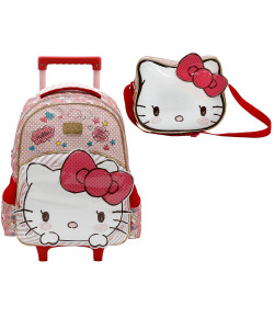 Kit Escolar Mochilete 16 + Lancheira Xeryus Hello Kitty Lovely Kitty (7900+7904)