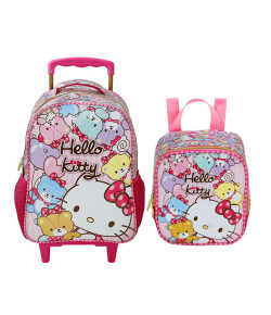 Kit Escolar Mochilete 16 + Lancheira Hello Kitty Tiny Bears (7860+7864)
