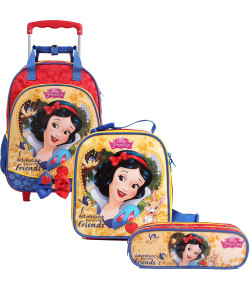 Kit Escolar Mochilete + Lancheira + Estojo Dermiwil Branca de Neve (51800+51801+51803)