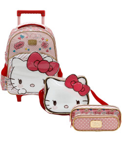 Kit Escolar Mochilete 16 + Lancheira + Estojo Xeryus Hello Kitty Lovely Kitty (7900+7904+7905)