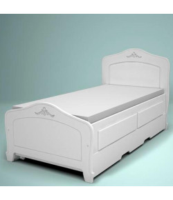 Cama de Solteiro Nantes com 2 Gavetas e Cama Reserva Branco Fosco JC MÓVEIS