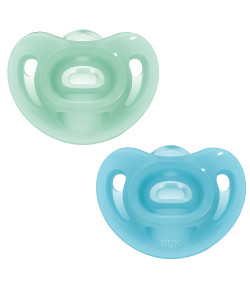 Kit com 2 Chupetas NUK Sensitive Soft 100% Silicone Boy S1 0-6M PA7330-1B