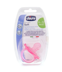Chupeta de Silicone Soft Physio Rosa Claro (6-12M) - Chicco