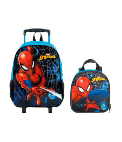 Kit Escolar Tam 14 Xeryus Spider Man Haste Mochila R + Lancheira