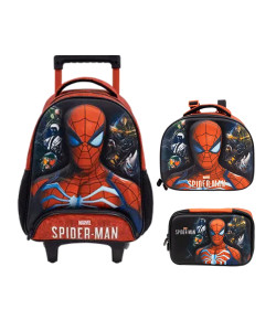 Kit Escolar 14 Xeryus Spider Man S1 Mochila R + Lancheira + Estojo Especial