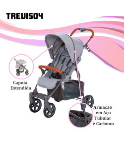 Carrinho de Bebê Treviso4 ABC Design Woven Grey (Detalhe em Couro)