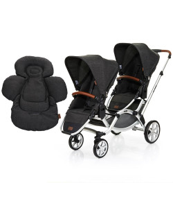 Carrinho de Bebê Para Gêmeos ABC Design Zoom + Confort Seat Liner Piano
