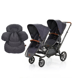 Carrinho de Bebê Para Gêmeos ABC Design Zoom + Confort Seat Liner Style Street