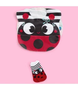 Kit Babador + Meia Joaninha Puket Tamanho 5 a 8m Vermelho NOV17 - 010101194