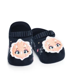 Meia Sapatilha Boneca C/Aplique INV19 Puket Marinho | Tamanho: 0 - 4 m 