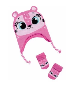 Kit Touca e Meia Puket Oncinha Pink