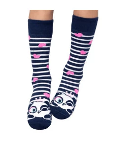 Meia 3/4 Desenhada Kids Puket Panda Azul - 010402399