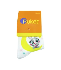 Tripack de Meia Puket Club Kids Coelha 010402737