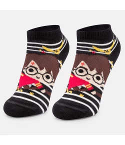 Meia Soquete Infantil Puket Harry Potter Quidditch Preto