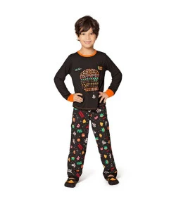 Pijama Manga Longa Kids Puket Pixel Junk Food Preto MAR19 - 030401930