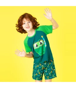 Pijama Manga Curta Puket Fantasia Jacaré Verde NOV18 - 030401943