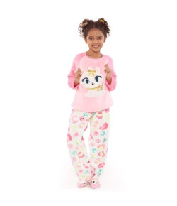 Pijama Manga Longa Kids Puket Gata Soft Rosa INV19 - 030402000